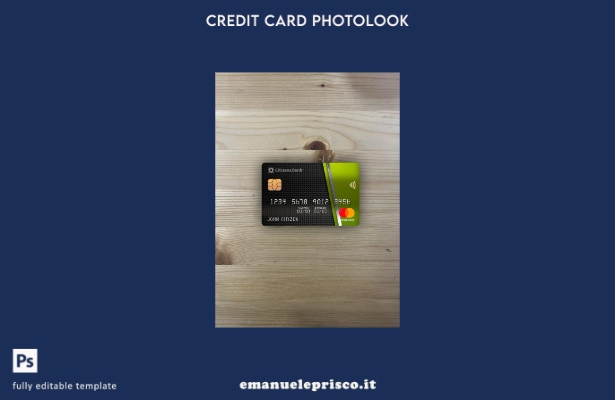 modello frontale photolook mastercard della banca dei cittadini USA stile verifi